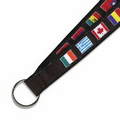 3/4" International Flag Lanyard w/ Key Ring